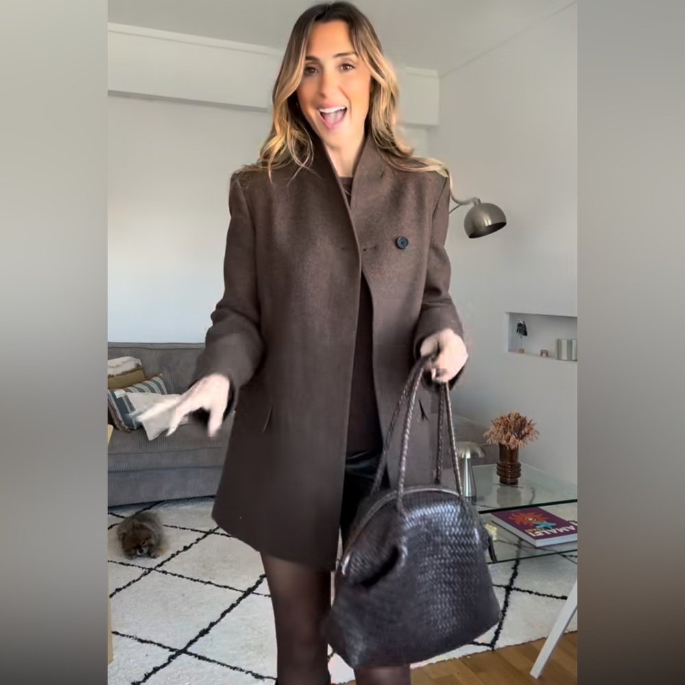 Zara Herringbone Wool Blend Blazer ZW Collection - NWT